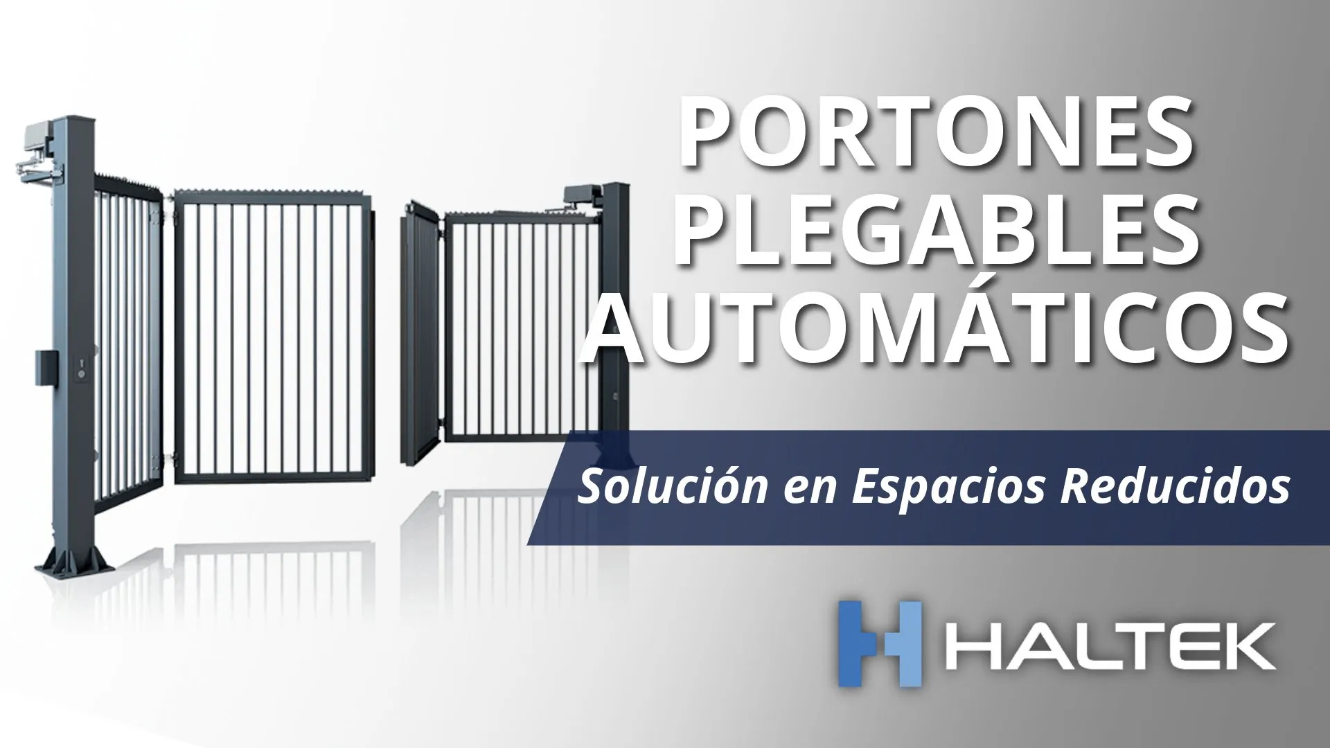 Miniatura de portones plegables automáticos en acabado metálico.
