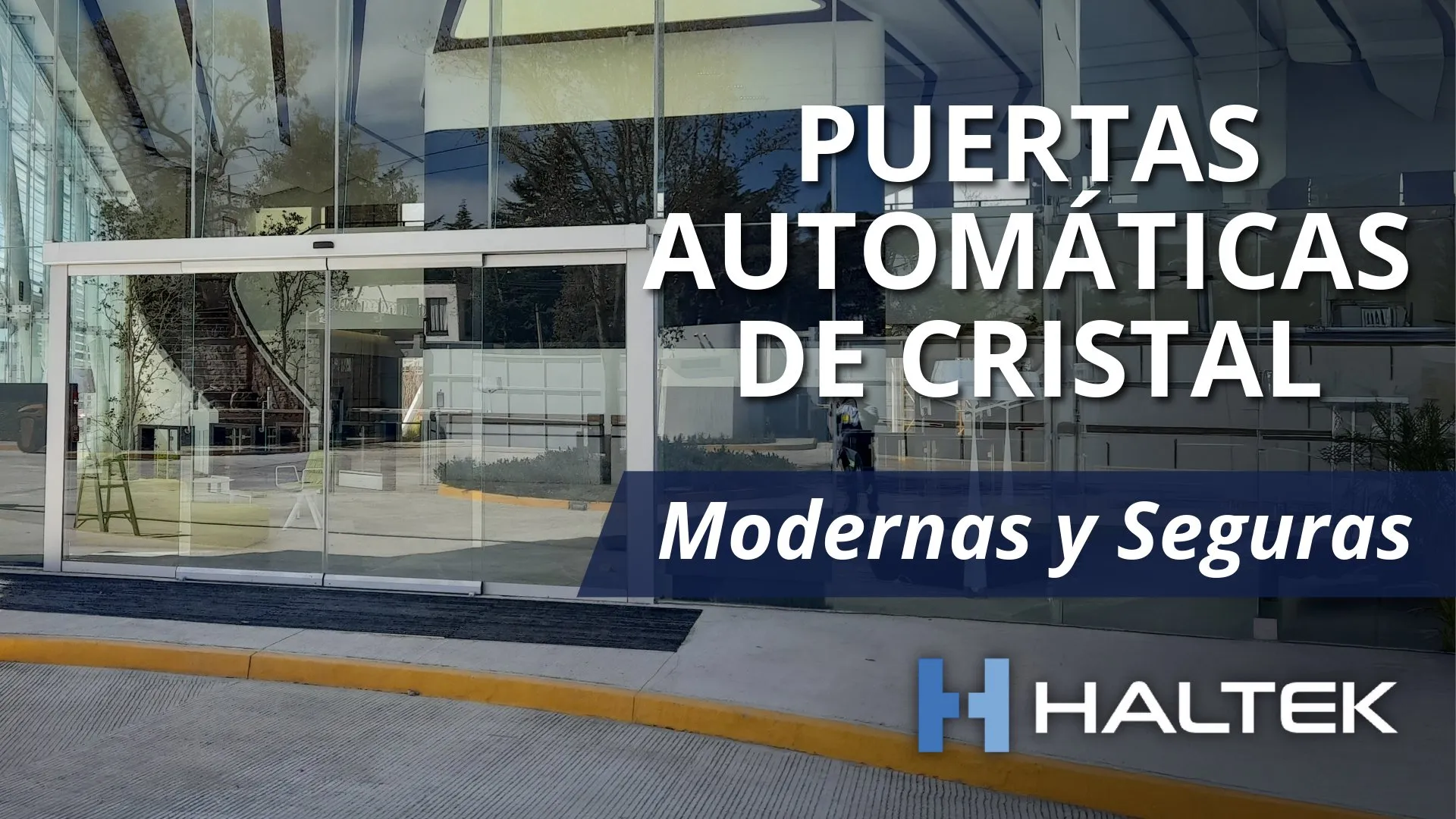 Miniatura de puertas automáticas corredizas de cristal.