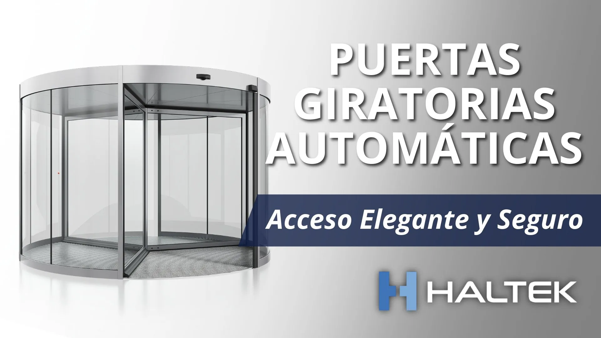 Miniatura de puertas giratorias automáticas de cristal.