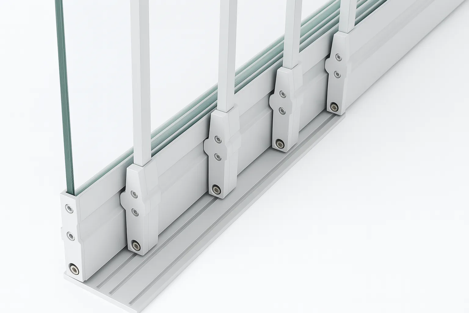 Muro apilable de cristal con diseño moderno.