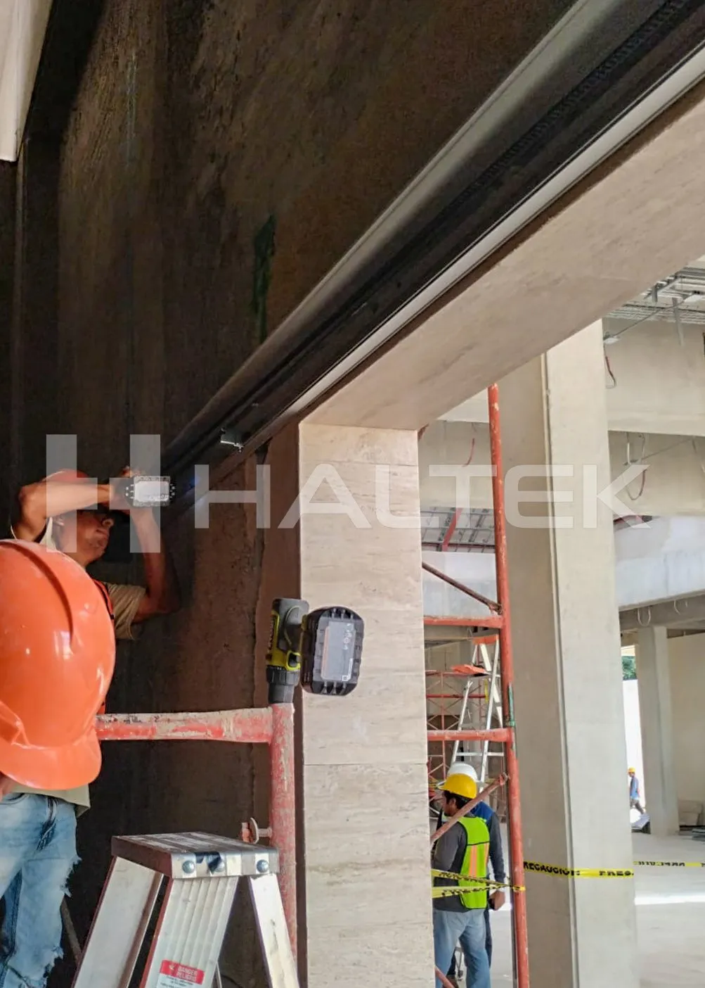 Detalle de riel en el proyecto Gran Museo.