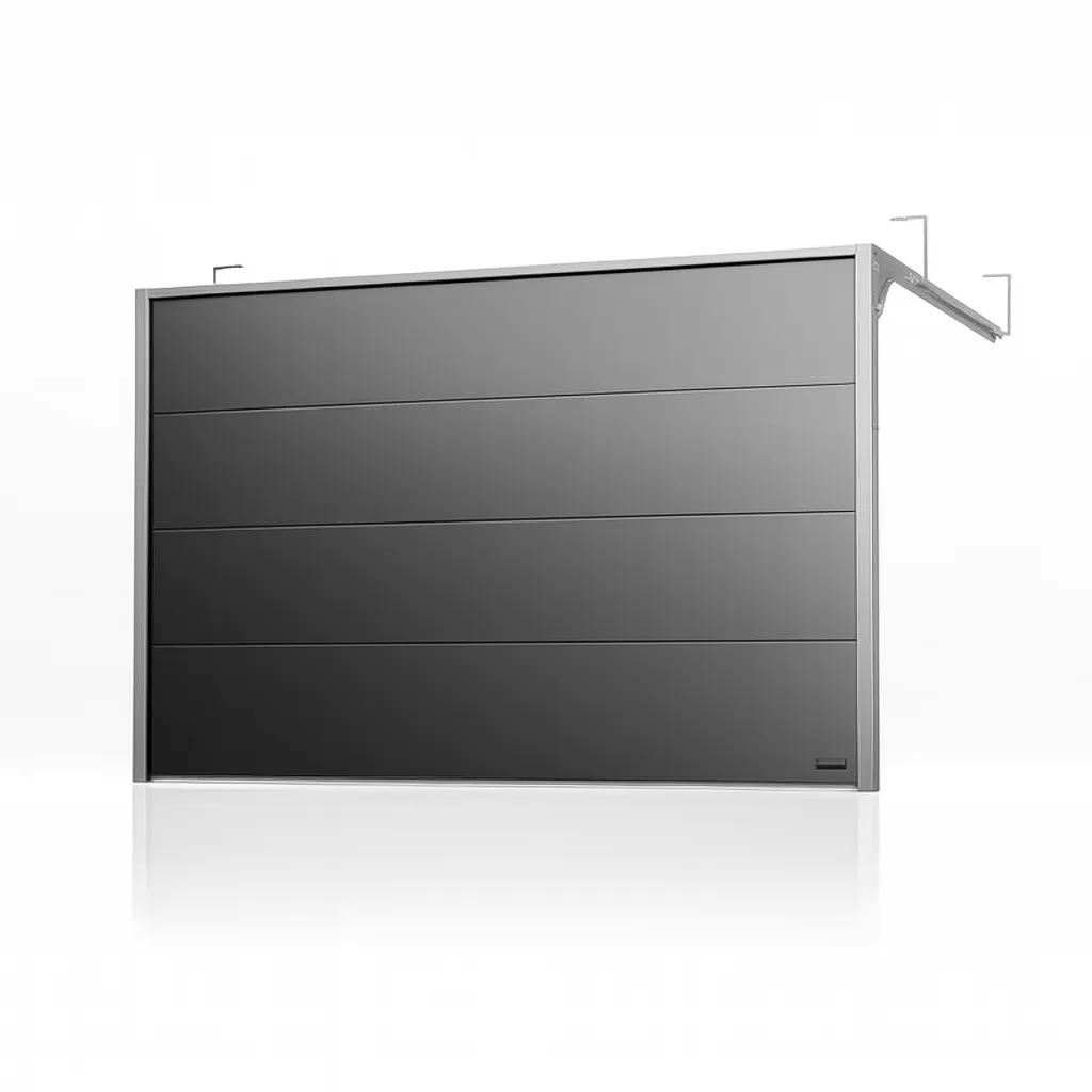 Render de puerta de garaje automática.